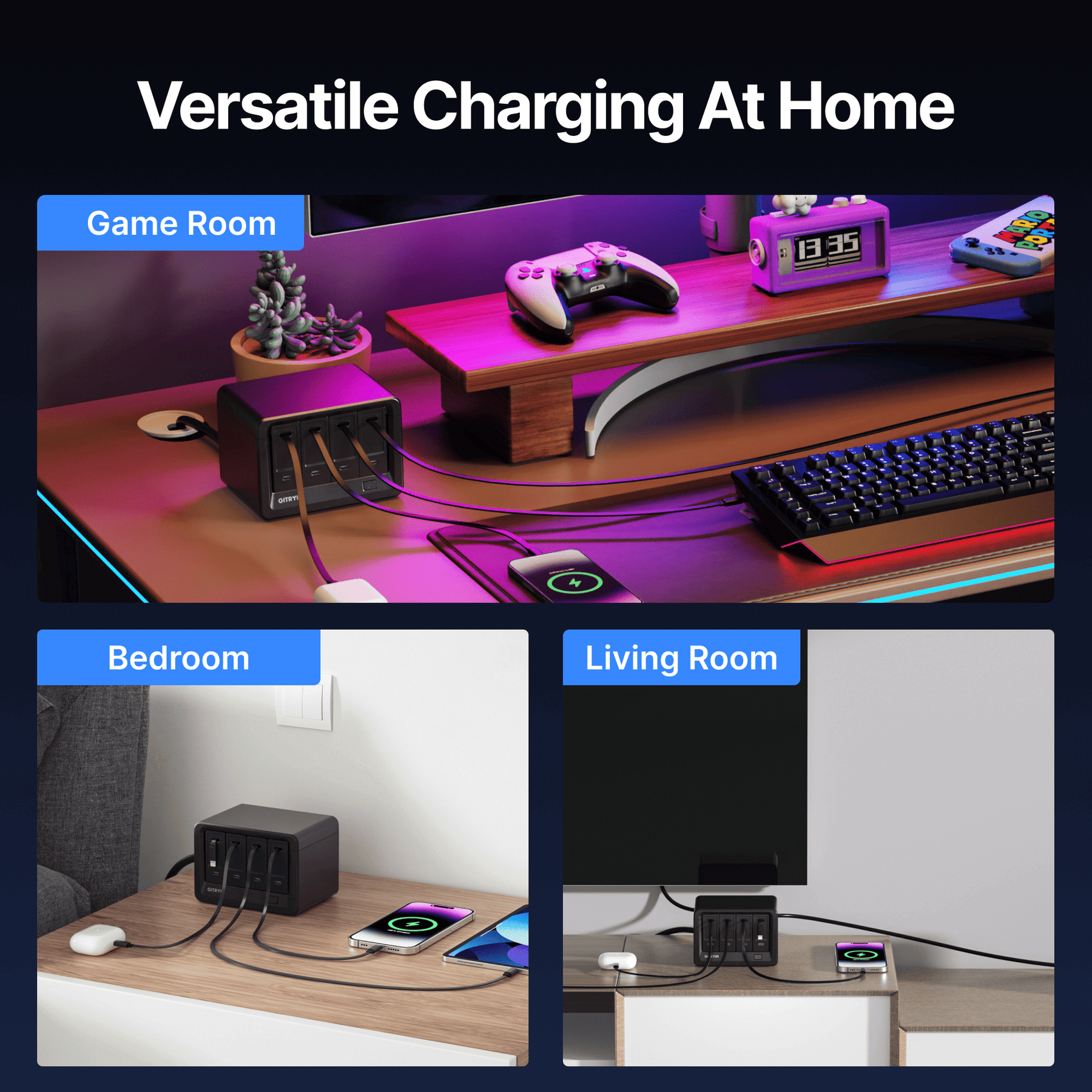 Gitryin Desktop Charging Station 12-in-1