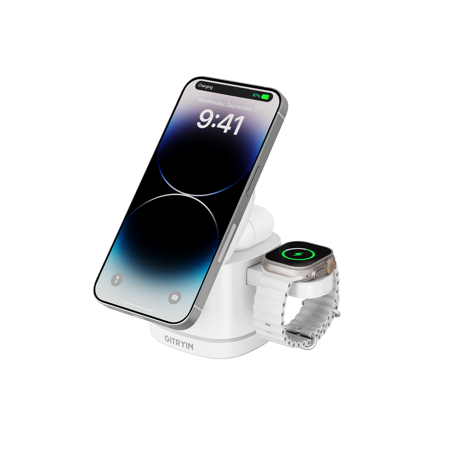 Gitryin Magnetic 3-in-1 Wireless Charging Station for 3C Devices