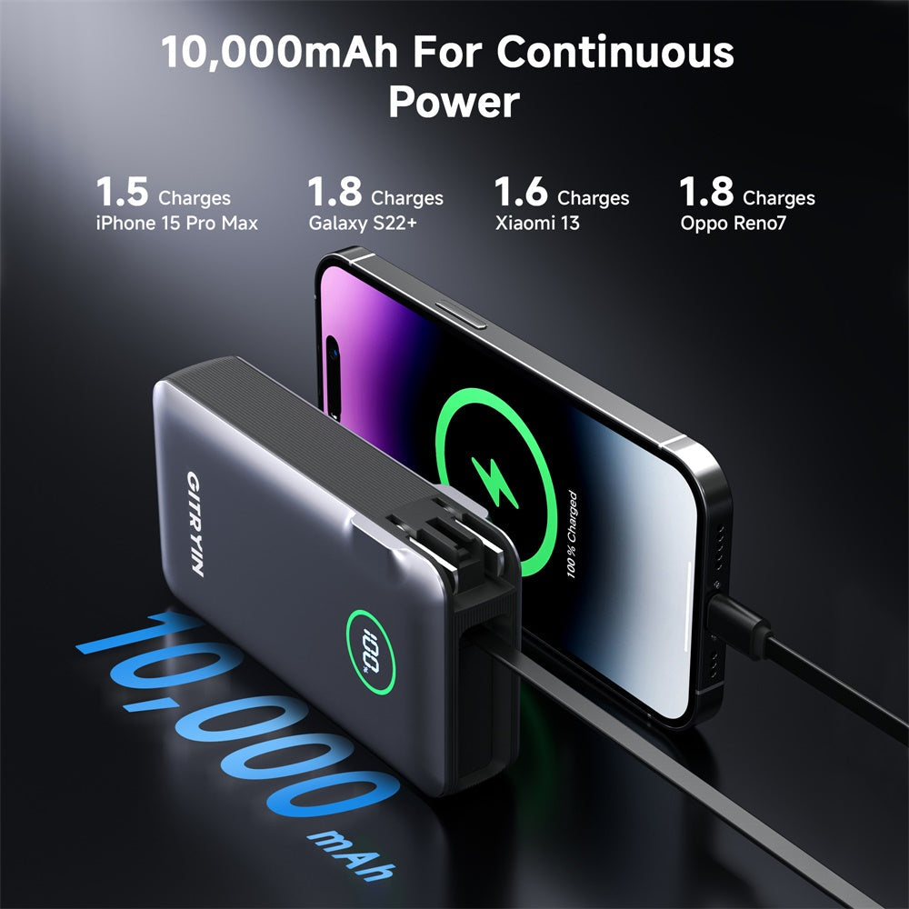 Gitryin Retractable Power Bank for 3C Devices