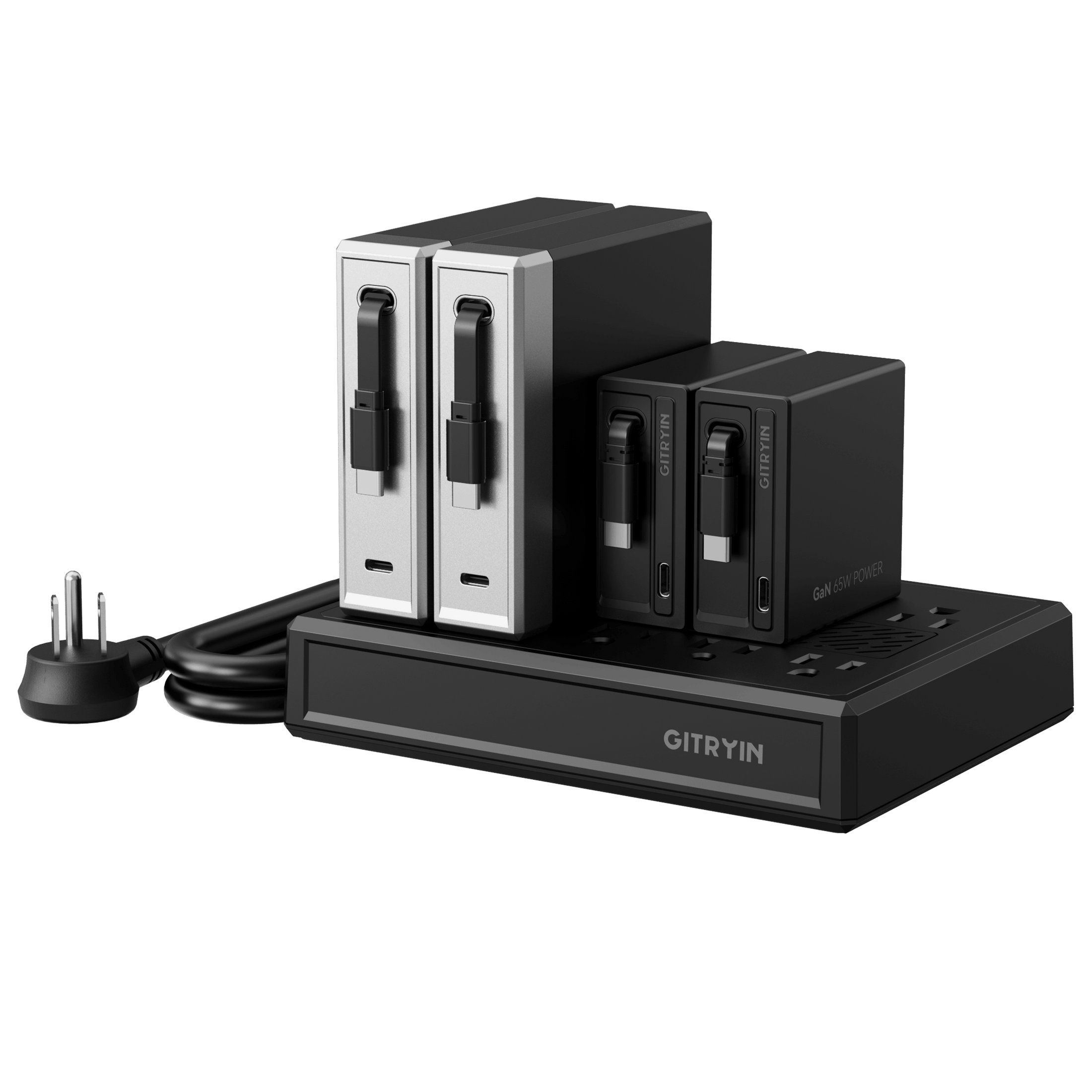 GITRYIN Modular Charging Station with Smart Cooling Fan Features