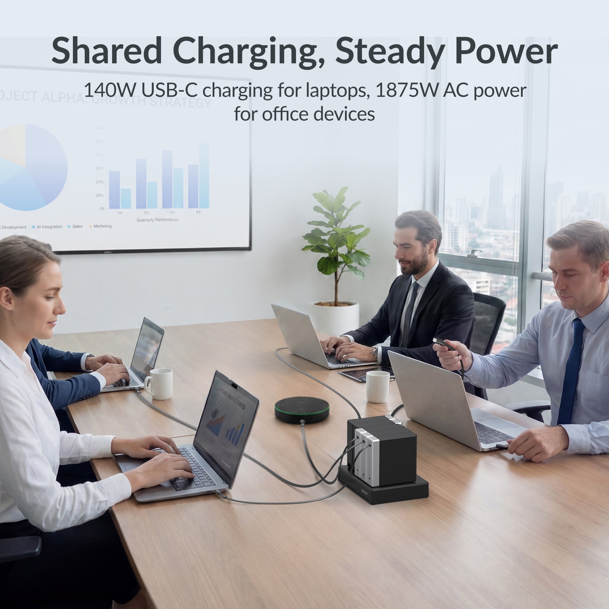 GITRYIN Modular Charging Station with Smart Cooling Fan White Features