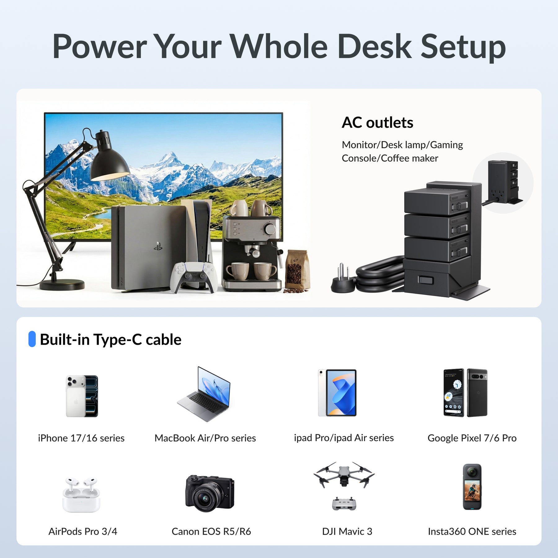 Gitryin ModDock 3 Tower Charging Station (65W Combo)