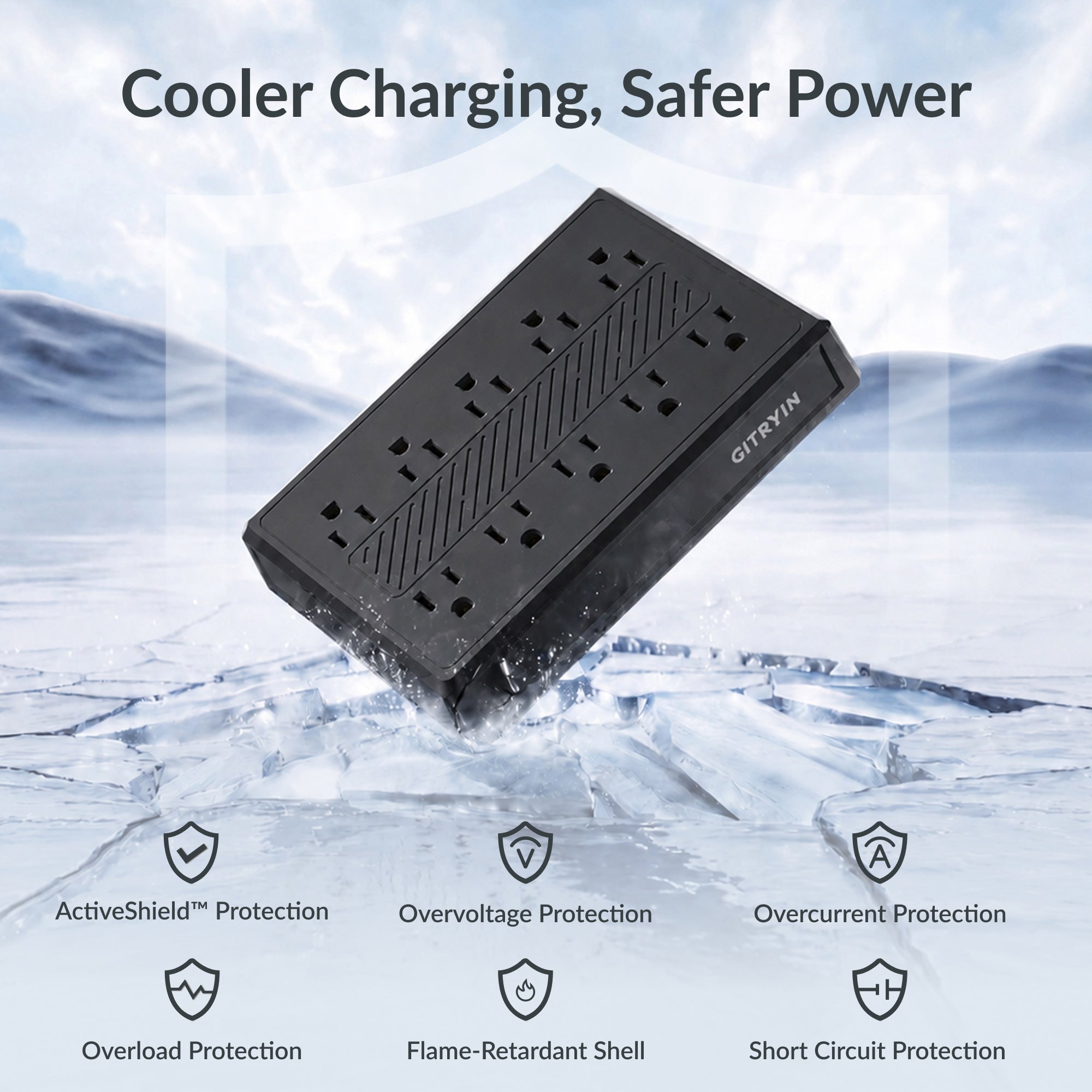 GITRYIN Modular Charging Station with Smart Cooling Fan White Features