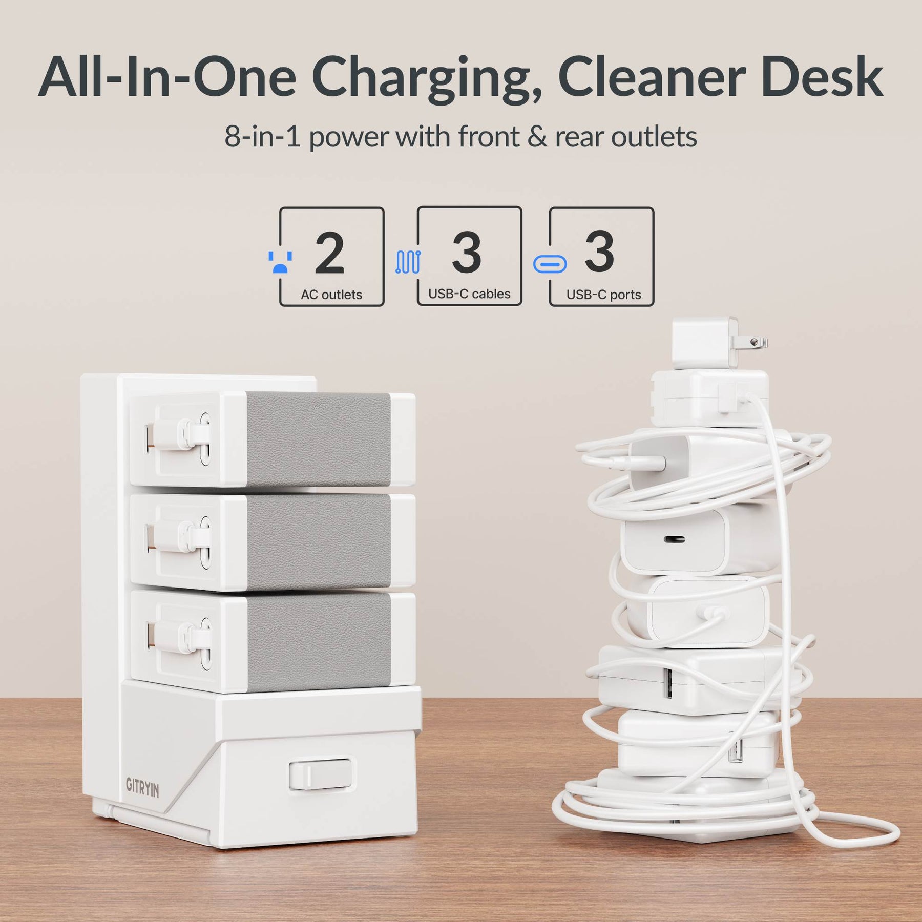 Gitryin ModDock 3 Tower Charging Station 8 in 1
