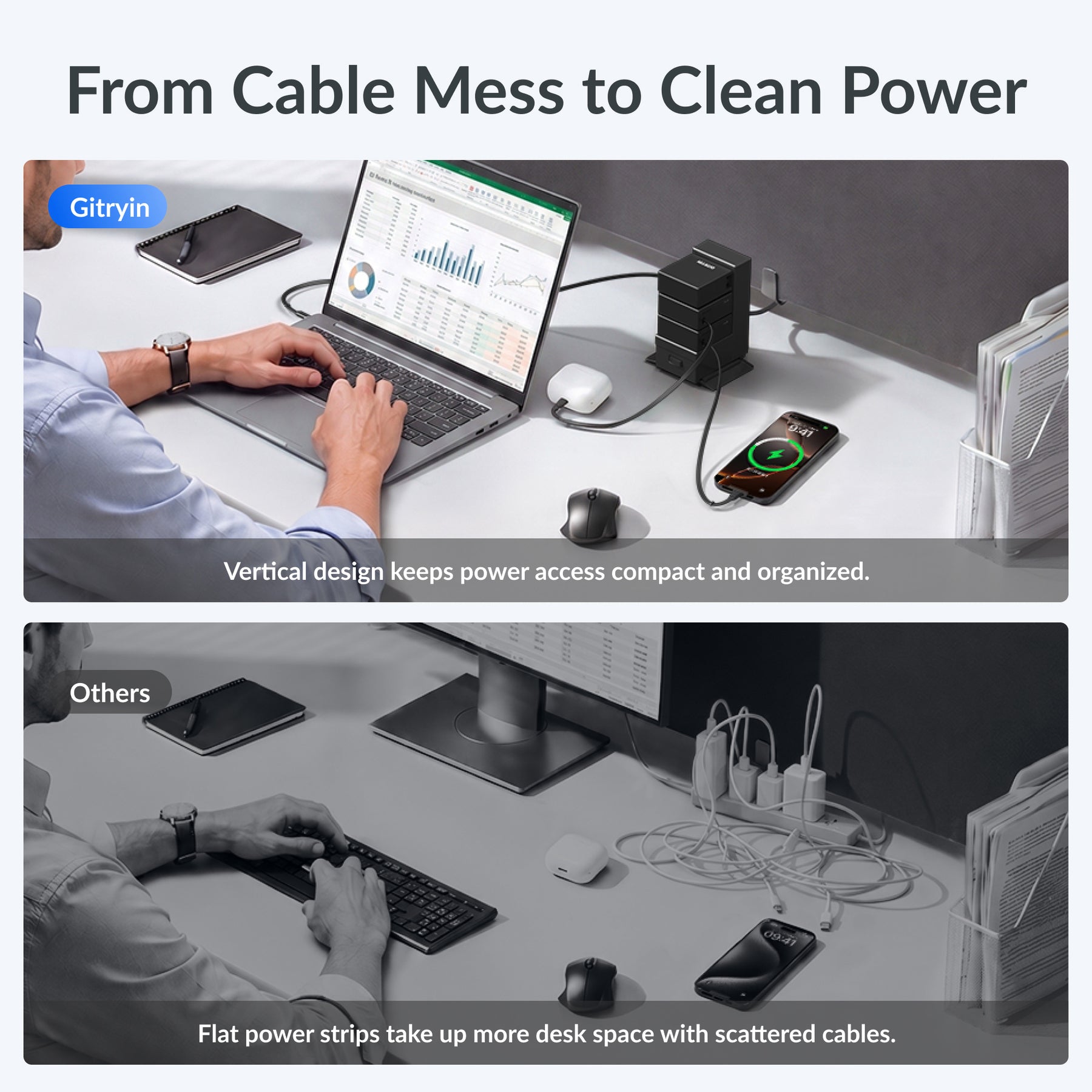 Gitryin ModDock 3 Tower Charging Station (65W Combo)