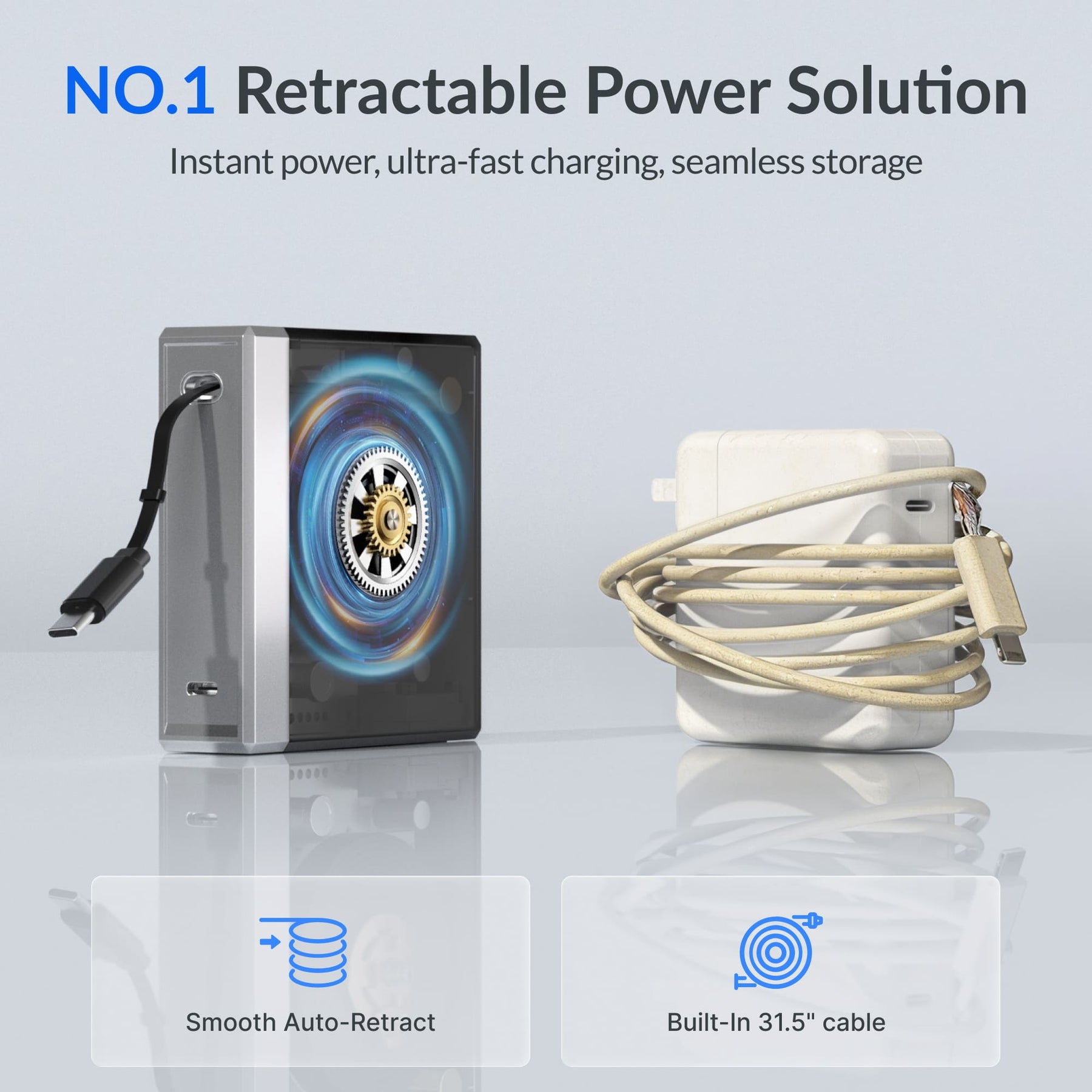 Gitryin Retractable 140W Fast Charger - USB-C Cable