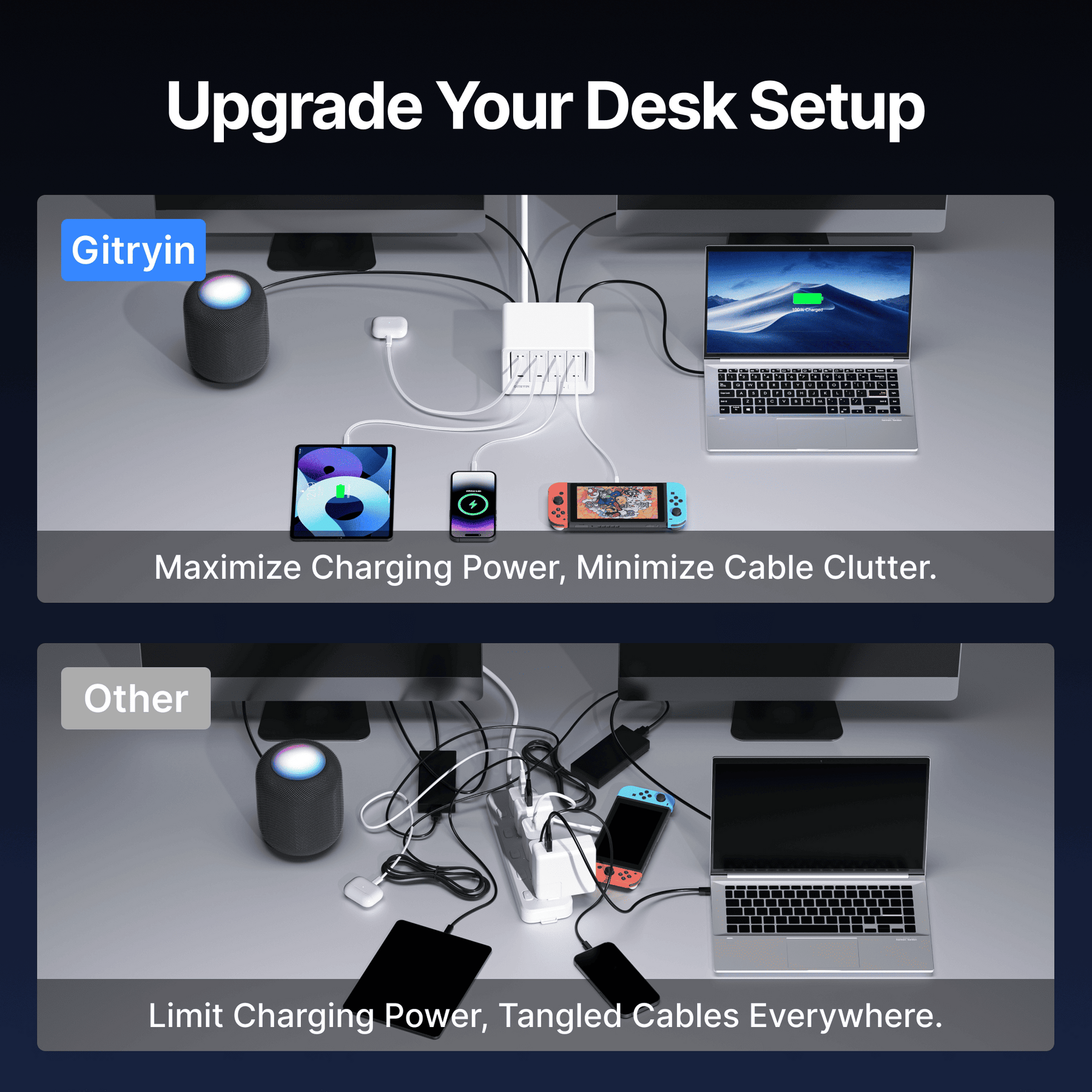 Gitryin Desktop Charging Station 12-in-1 Whine Features