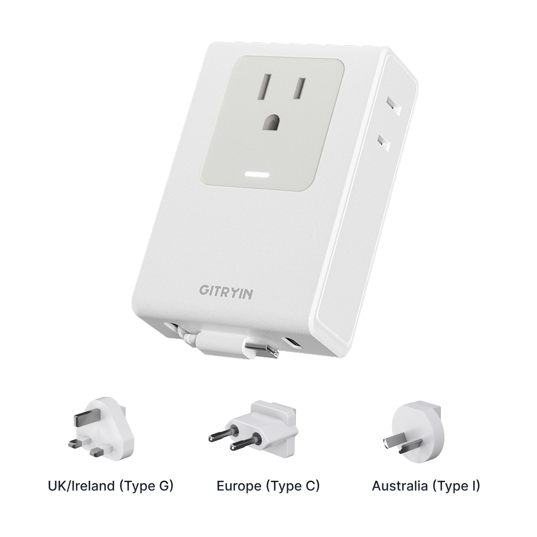 Gitryin Retractable Travel Adapter 5-in-1 Charger
