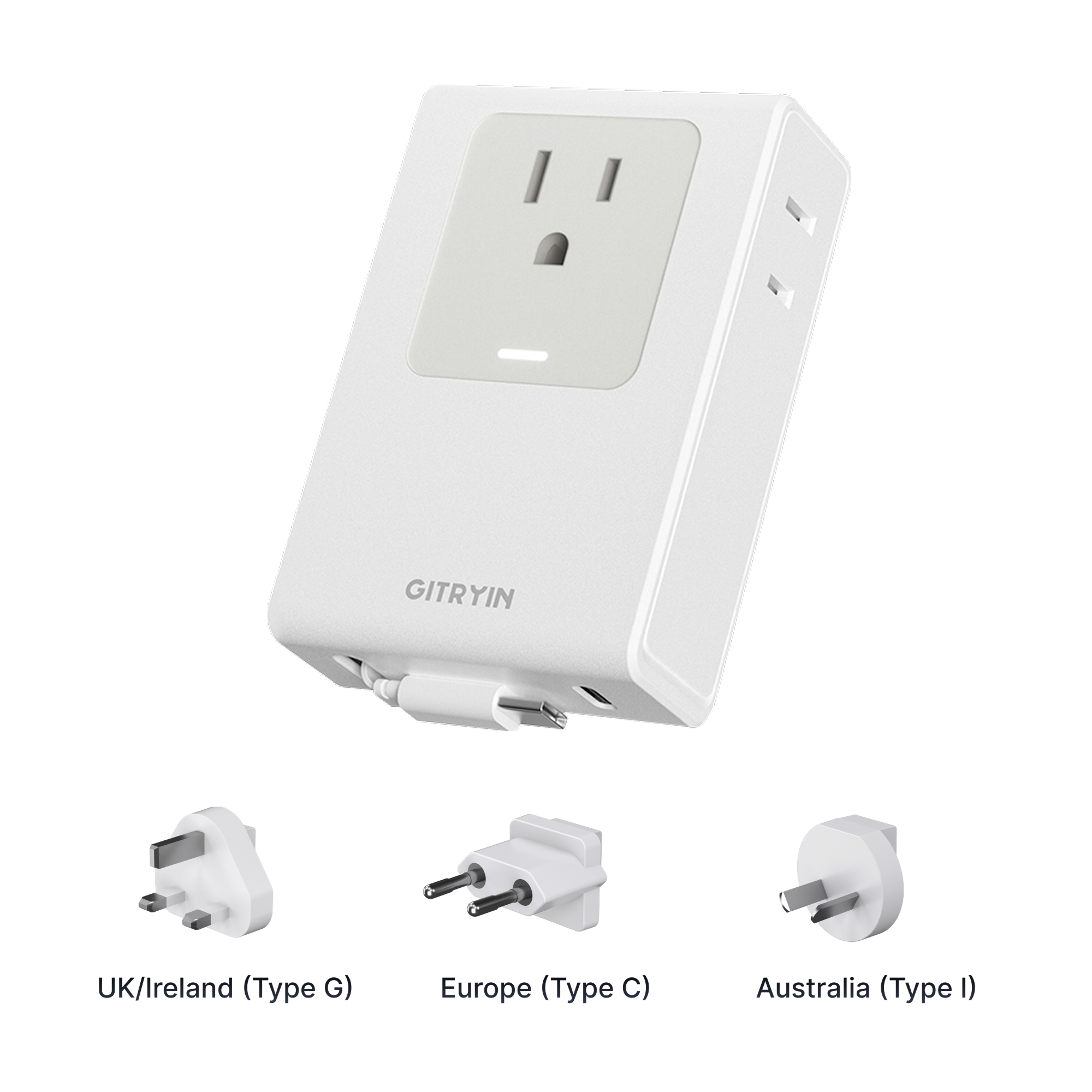 Gitryin Retractable Travel Adapter 5-in-1 Charger