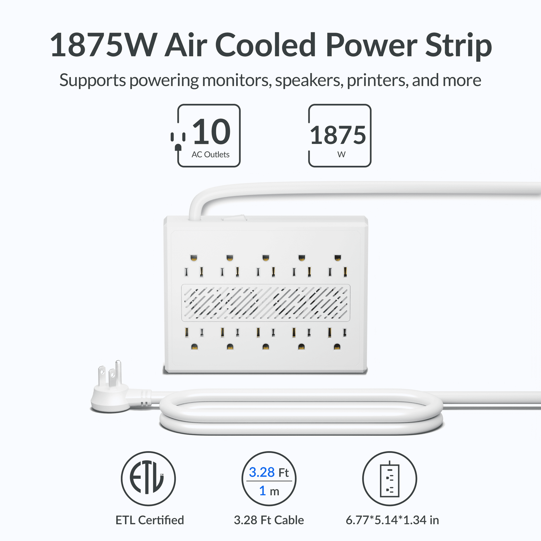 Gitryin 10-Outlet Smart Cooling Power Strip